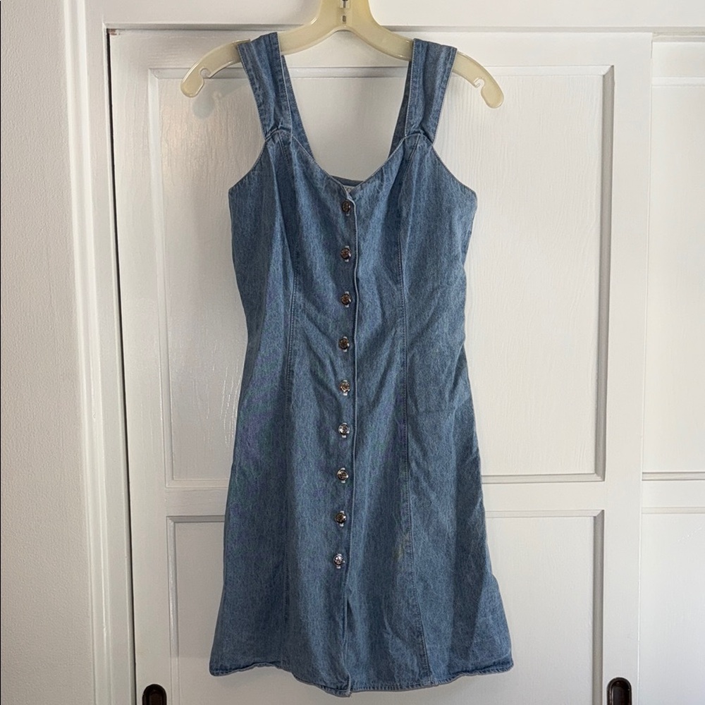 Vintage Denim Button-Down Short Dress